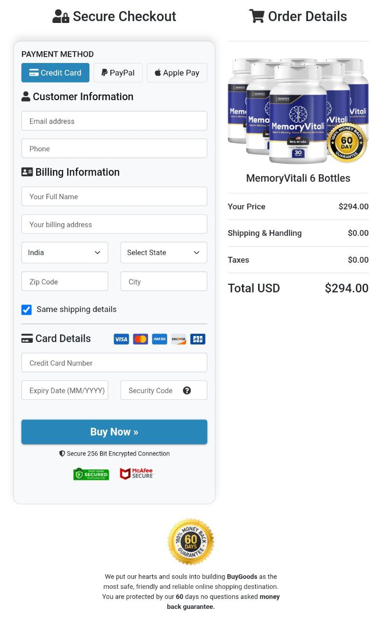 MemoryVitali How To Buy MemoryVitali  